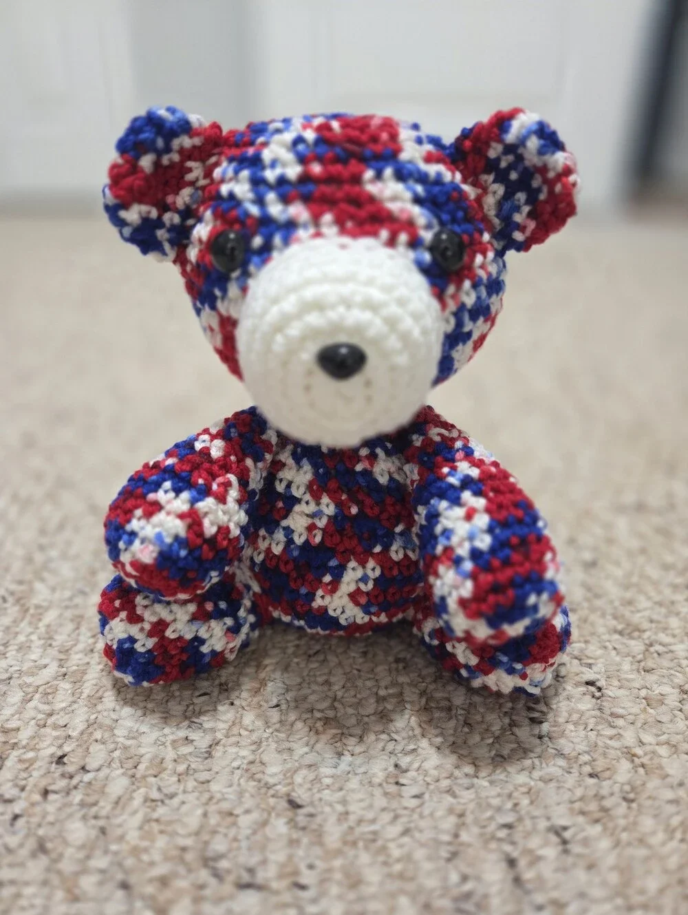 Handmade Crochet Patriotic Teddy Bear Plushie